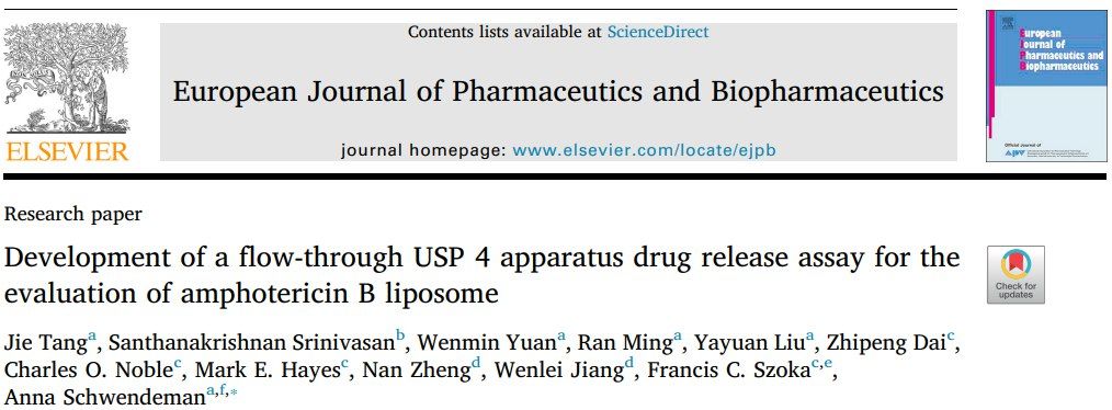 用于评价两性霉素B脂质体的USP 4流池法溶出仪药物释放试验的开发